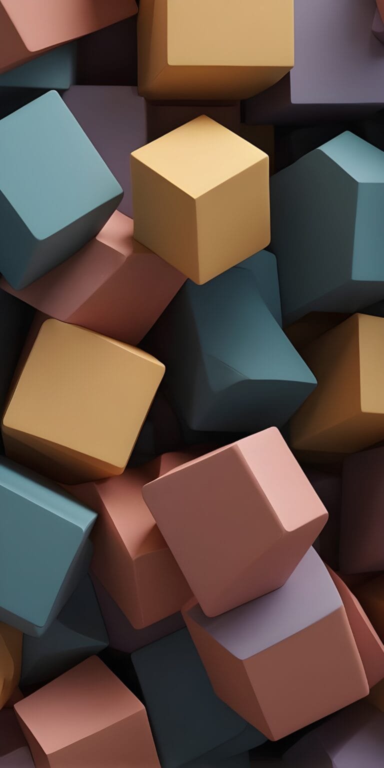 3D Blocks Phone Wallpaper