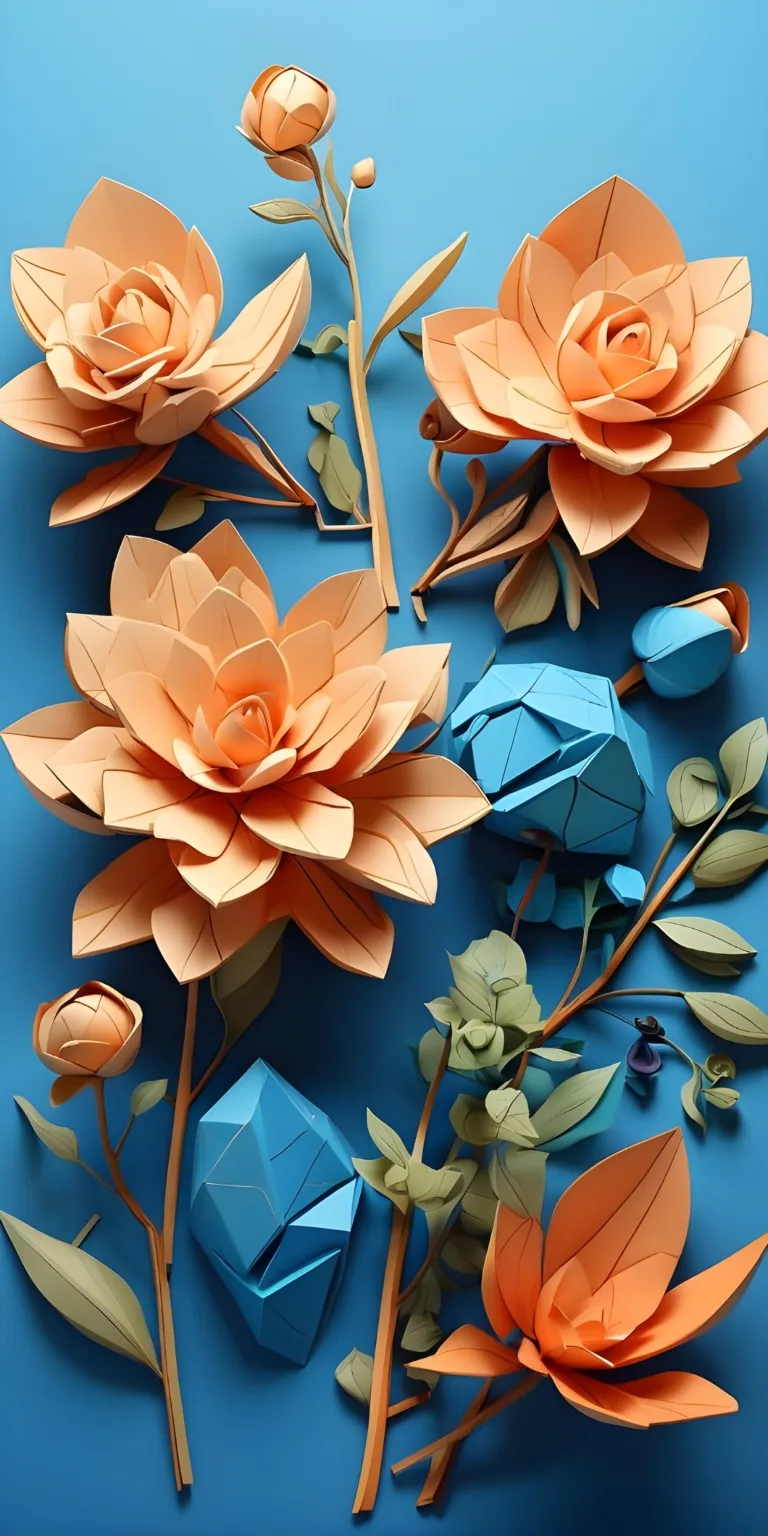 Artistic Flower Phone Wallpaper Orange