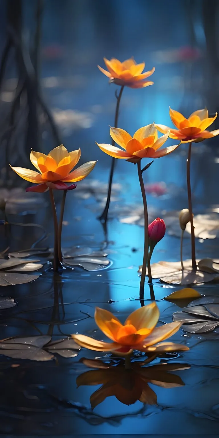 Beautiful Best Flower Phone Wallpaper, Orange
