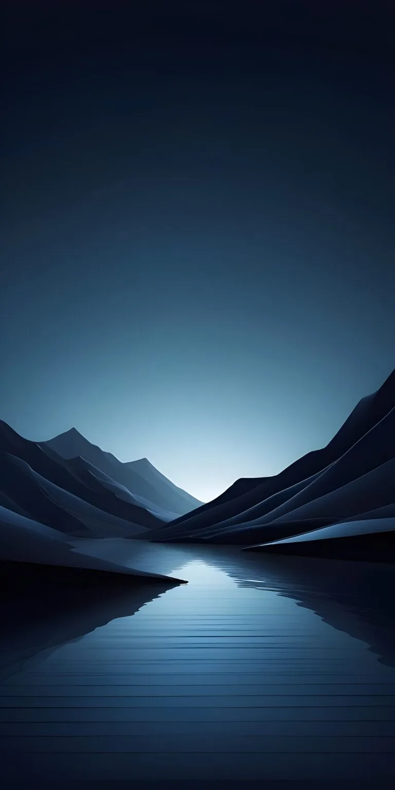 Beautiful Blue Lake Phone Wallpaper, Black