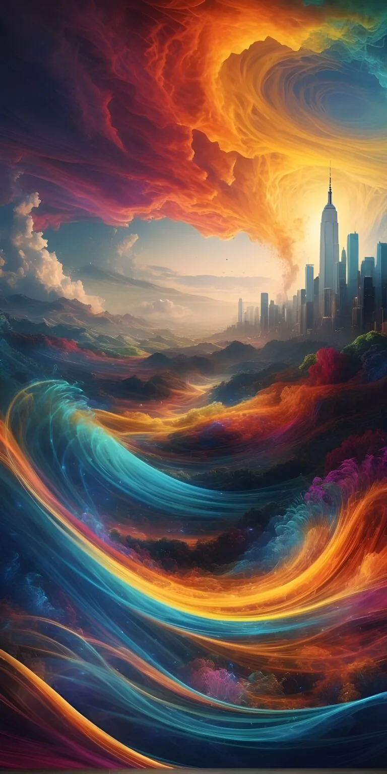 Beautiful Vibrant Colors Abstract Building Phone Wallpaper