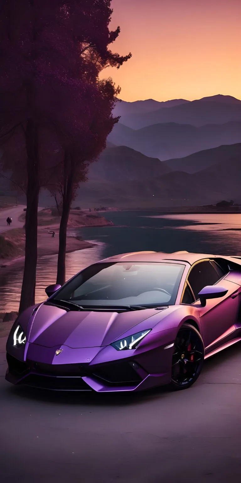 Blue Lamborghini Car Phone Wallpaper