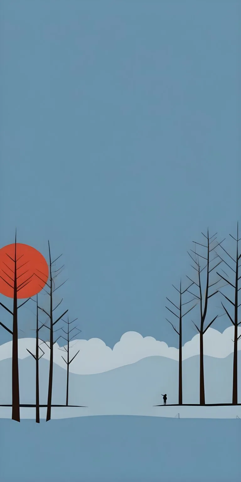 Blue Minimalistic Phone Wallpaper, Environment