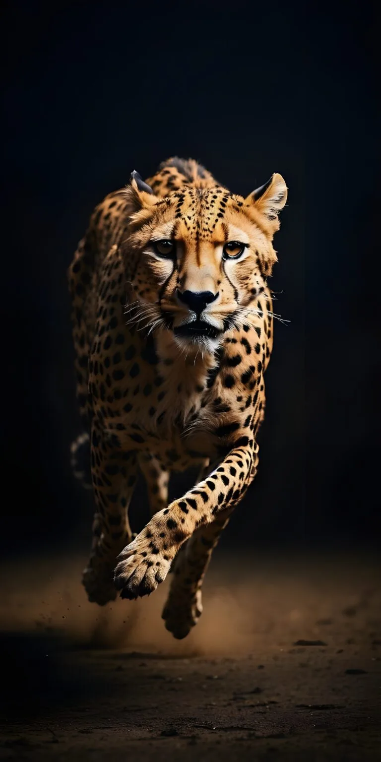 Chetah Phone Wallpaper, Black