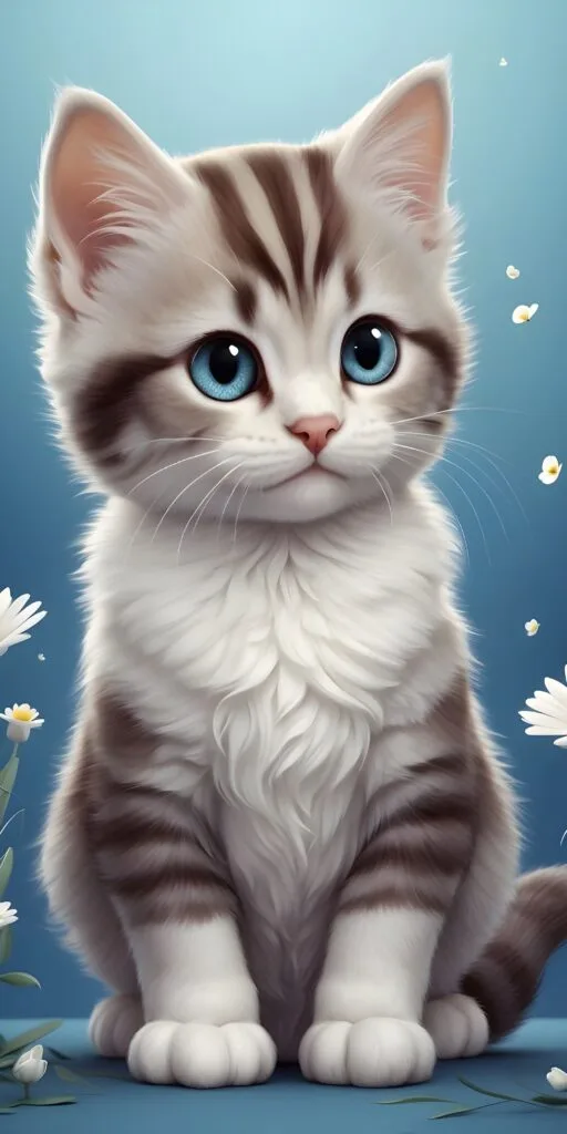 Cute Cat Sitting Phone Wallpaper Download
