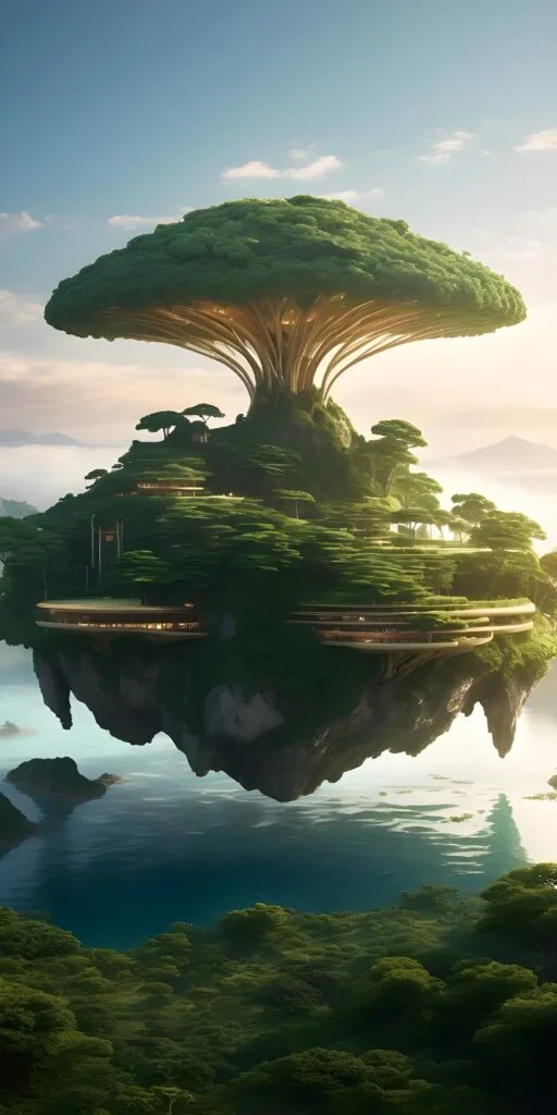 Flying island Phone Wallpaper