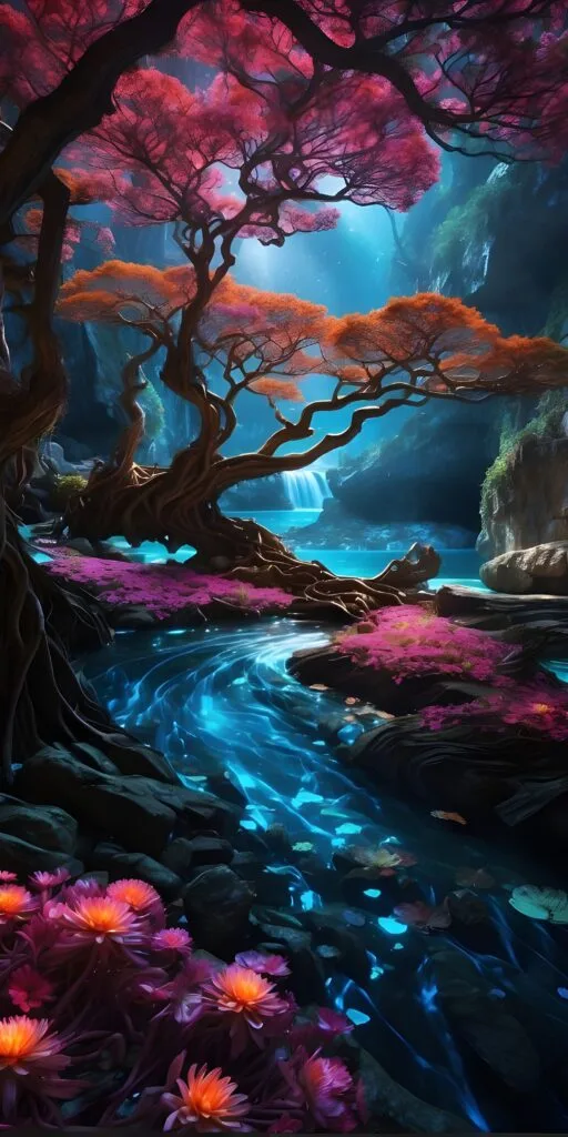 Pink Vibrant Tree Phone Wallpaper