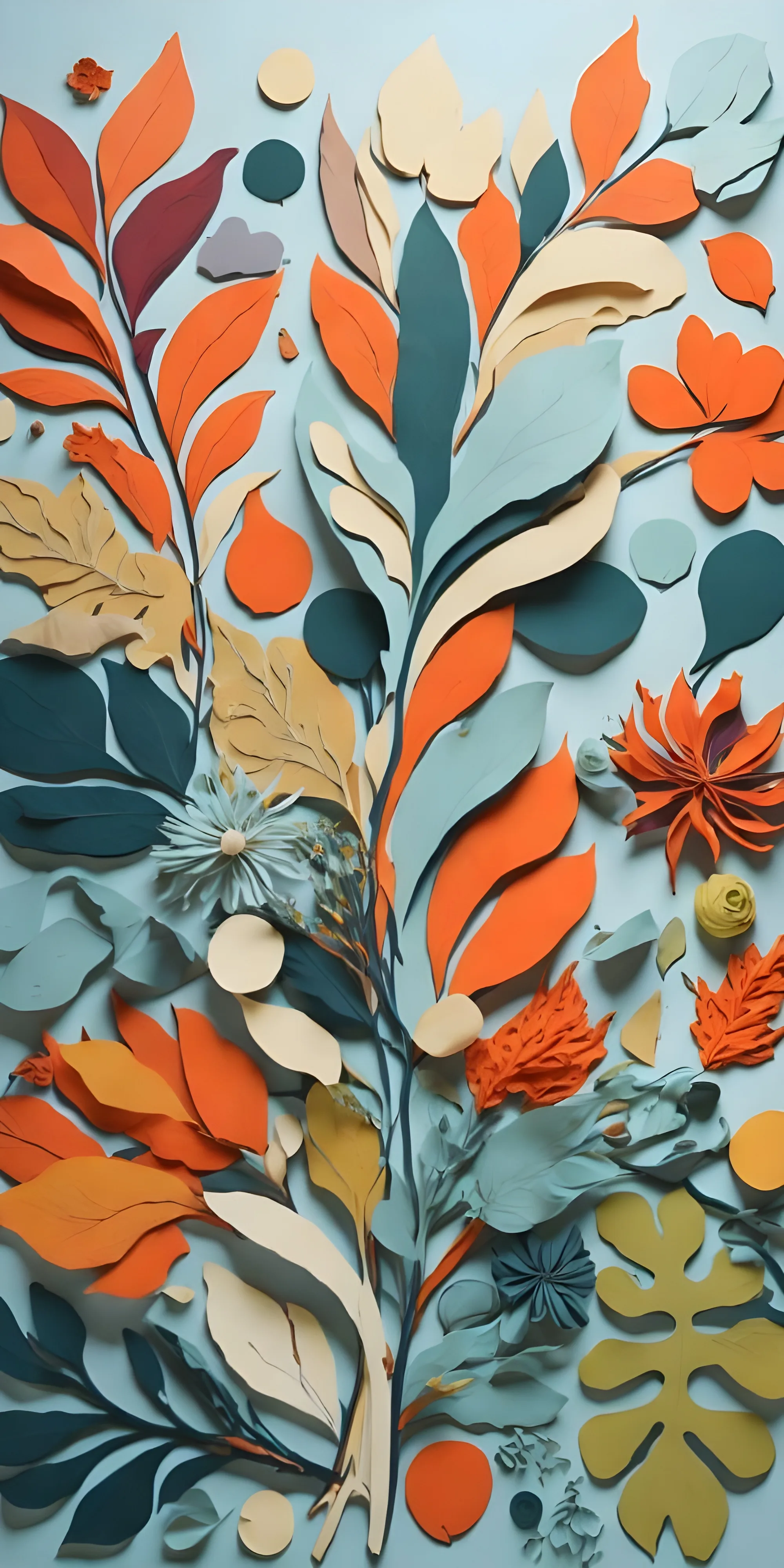 Plants Paper Style Phone Wallpaper Download