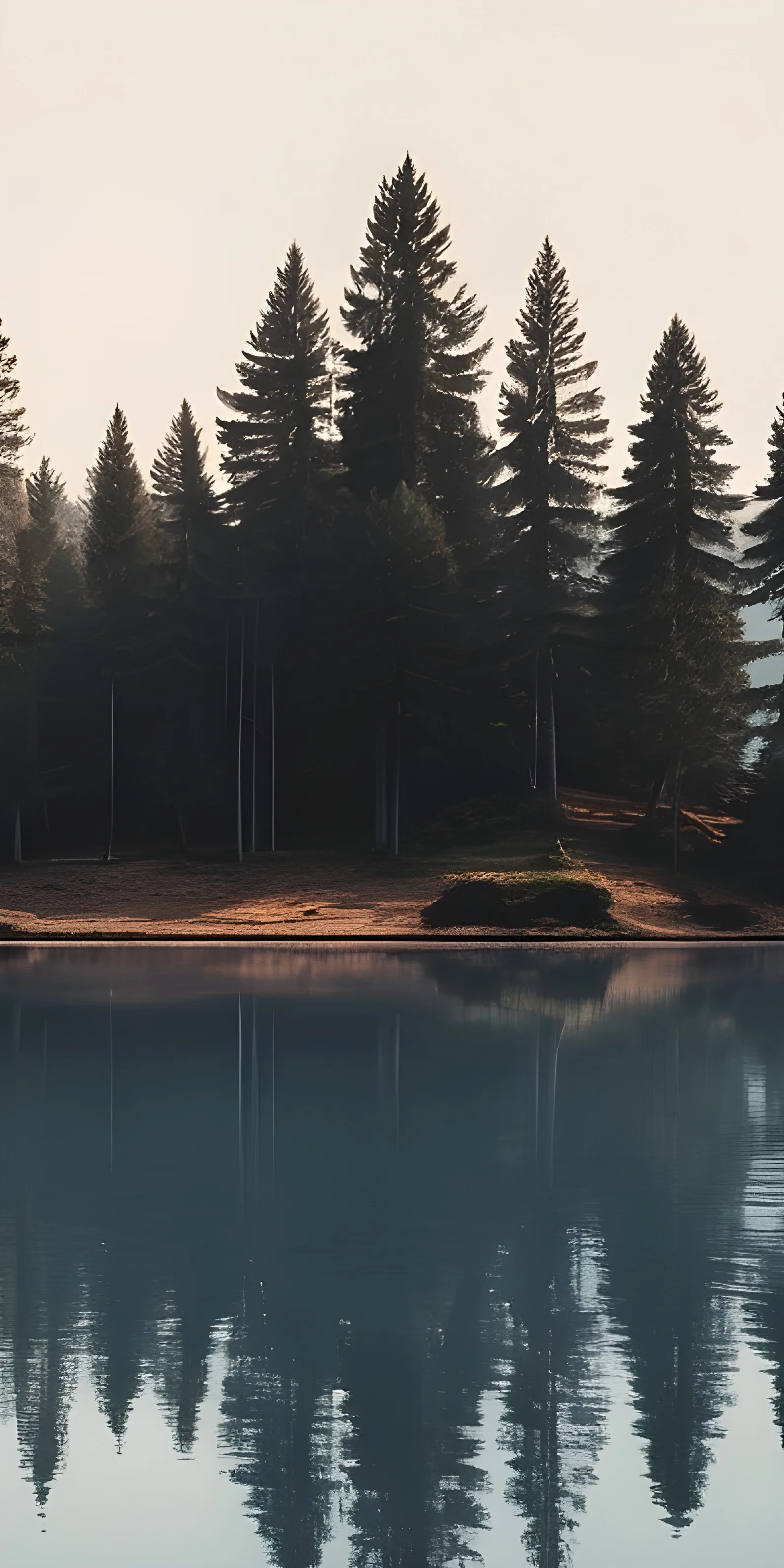 Tree And Lake Phone Wallpaper Environment