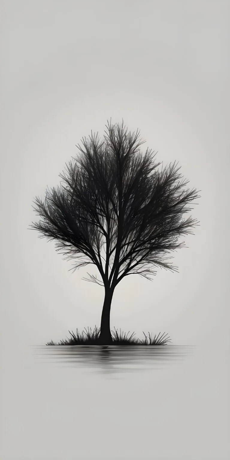 Tree Phone Wallpaper, White