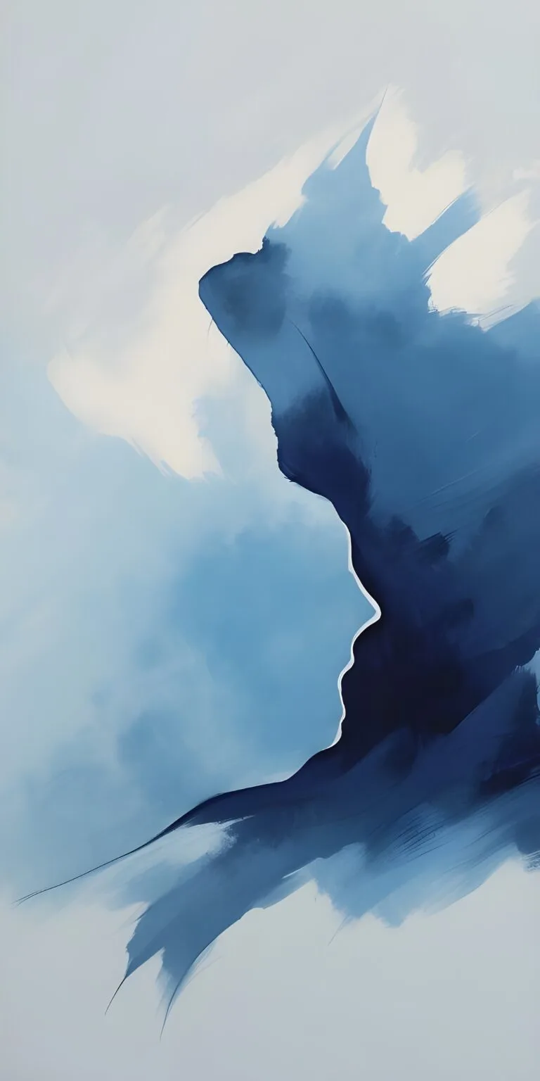 White, Blue Artistic Phone Wallpaper