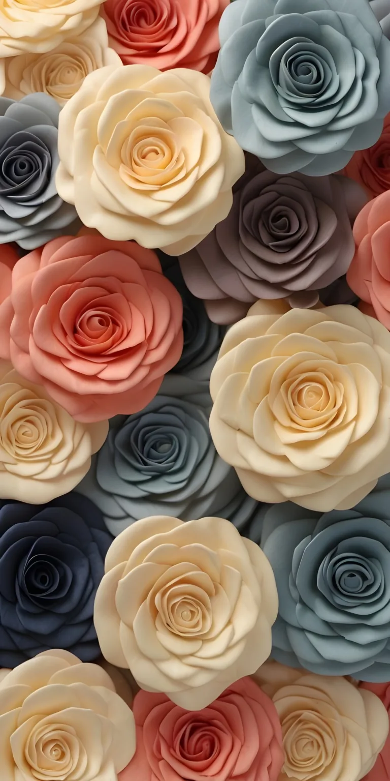 Yellow, Pink Blue Colorful Flowers Phone Wallpapers