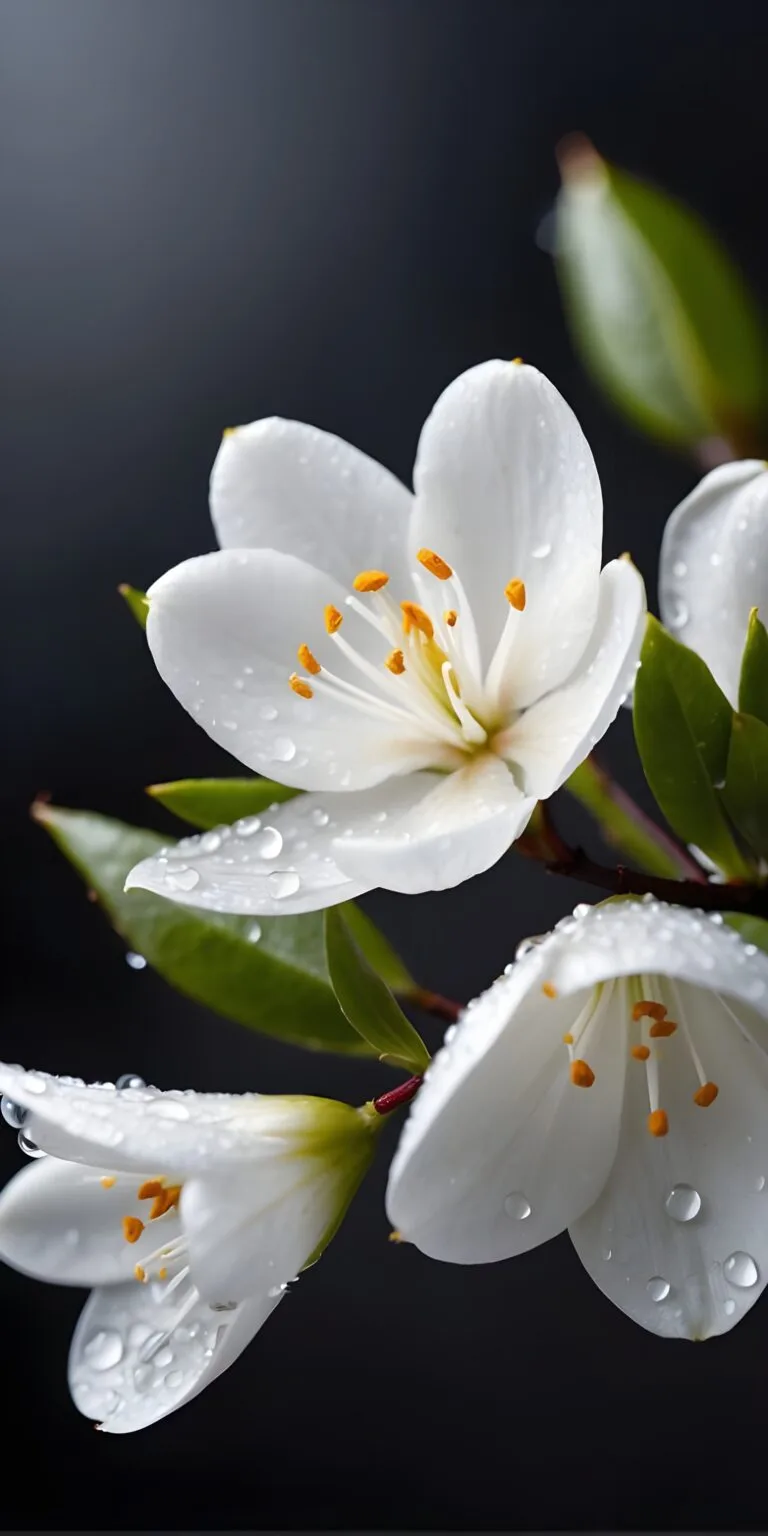 Best White Flower, Black Phone Wallpaper