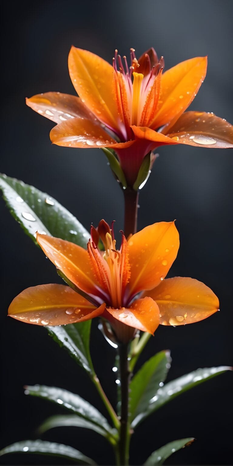 Orange Flower Phone Wallpaper