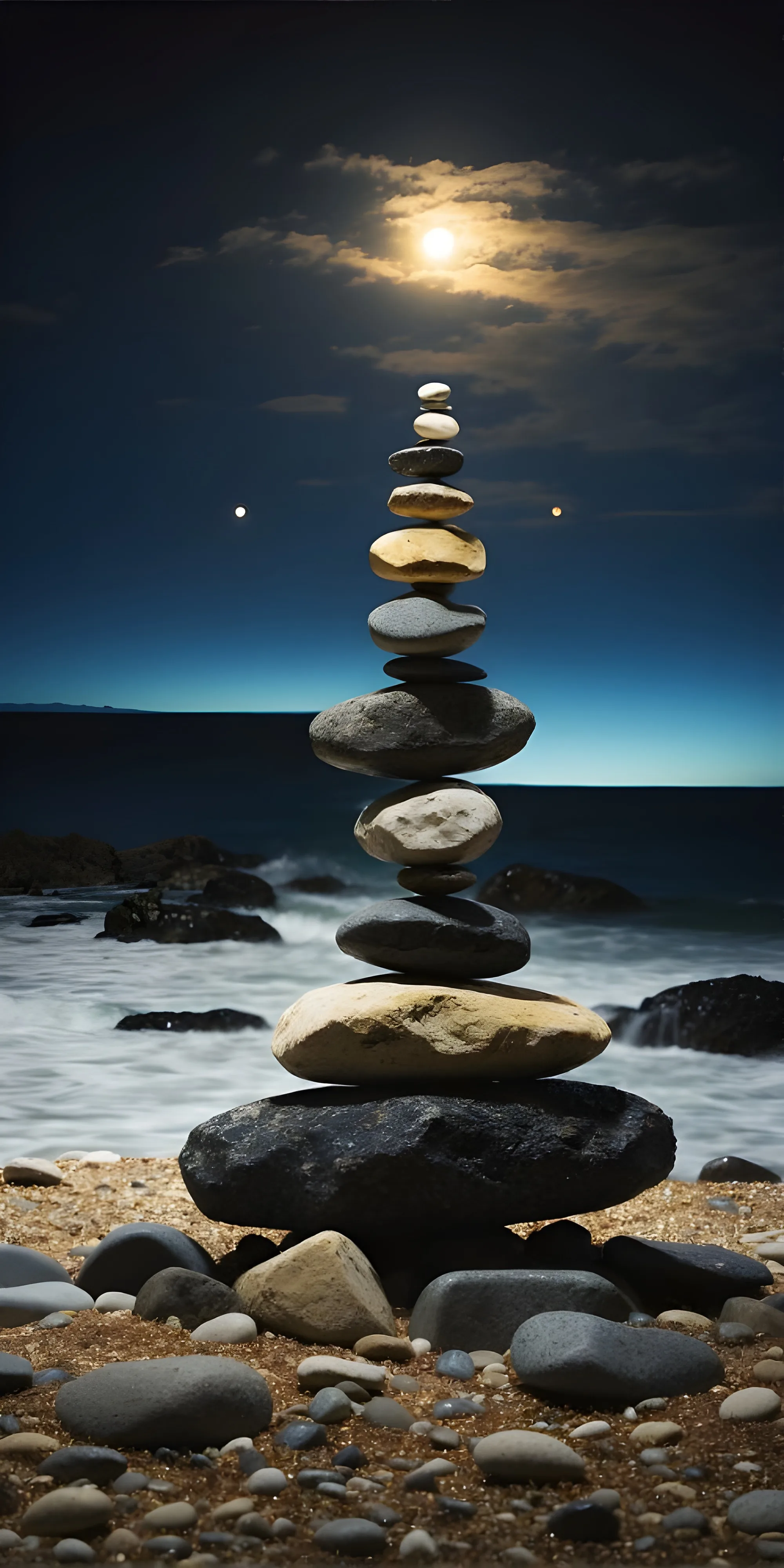 Pebbels Phone Background Image, Night