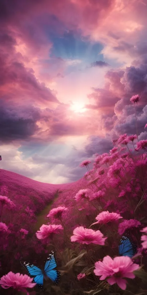 Pink Color Flowers Girl Phone Wallpaper
