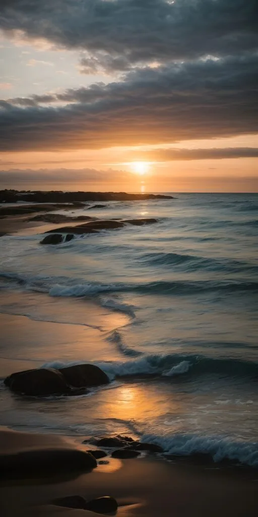 Sunrise Beach Phone Wallpaper, Nature