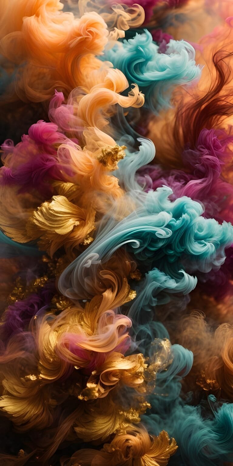 Vibrant Abstract Colorful Smoke Phone Wallpaper, Yellow