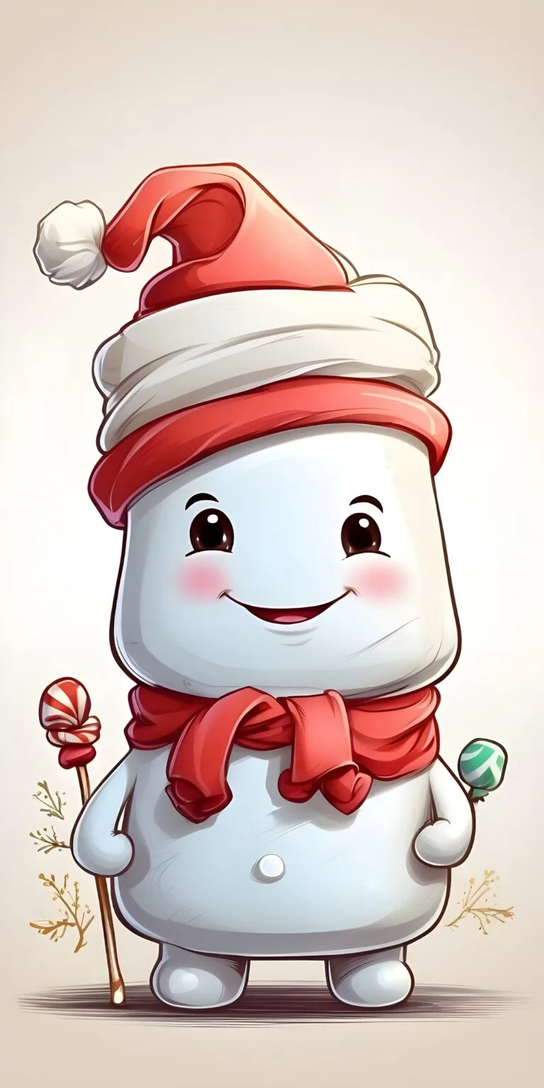 White Cartoon Winter Phone Wallpaper