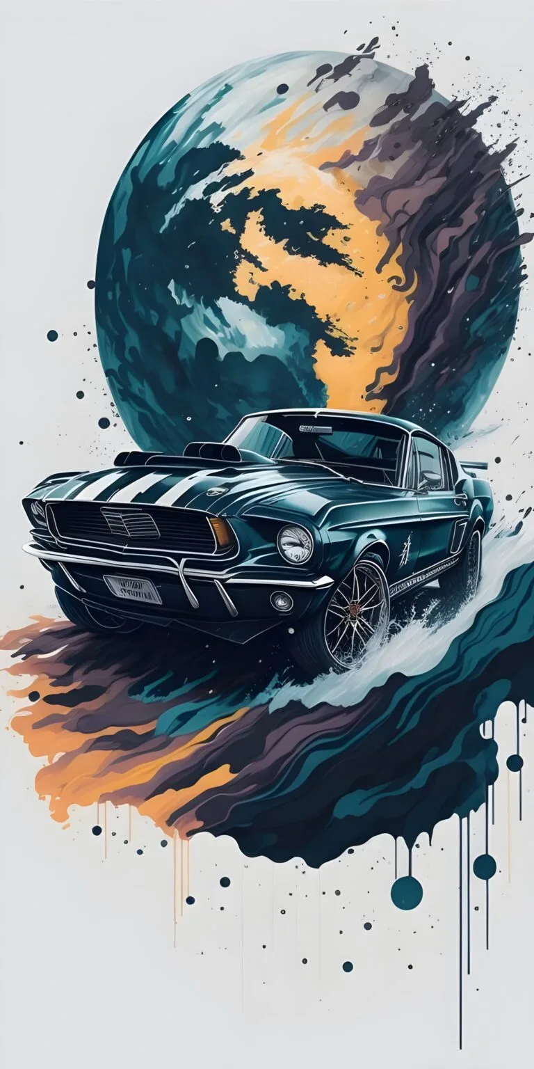 Blue Car Minimalist Wallpaper, White, HD