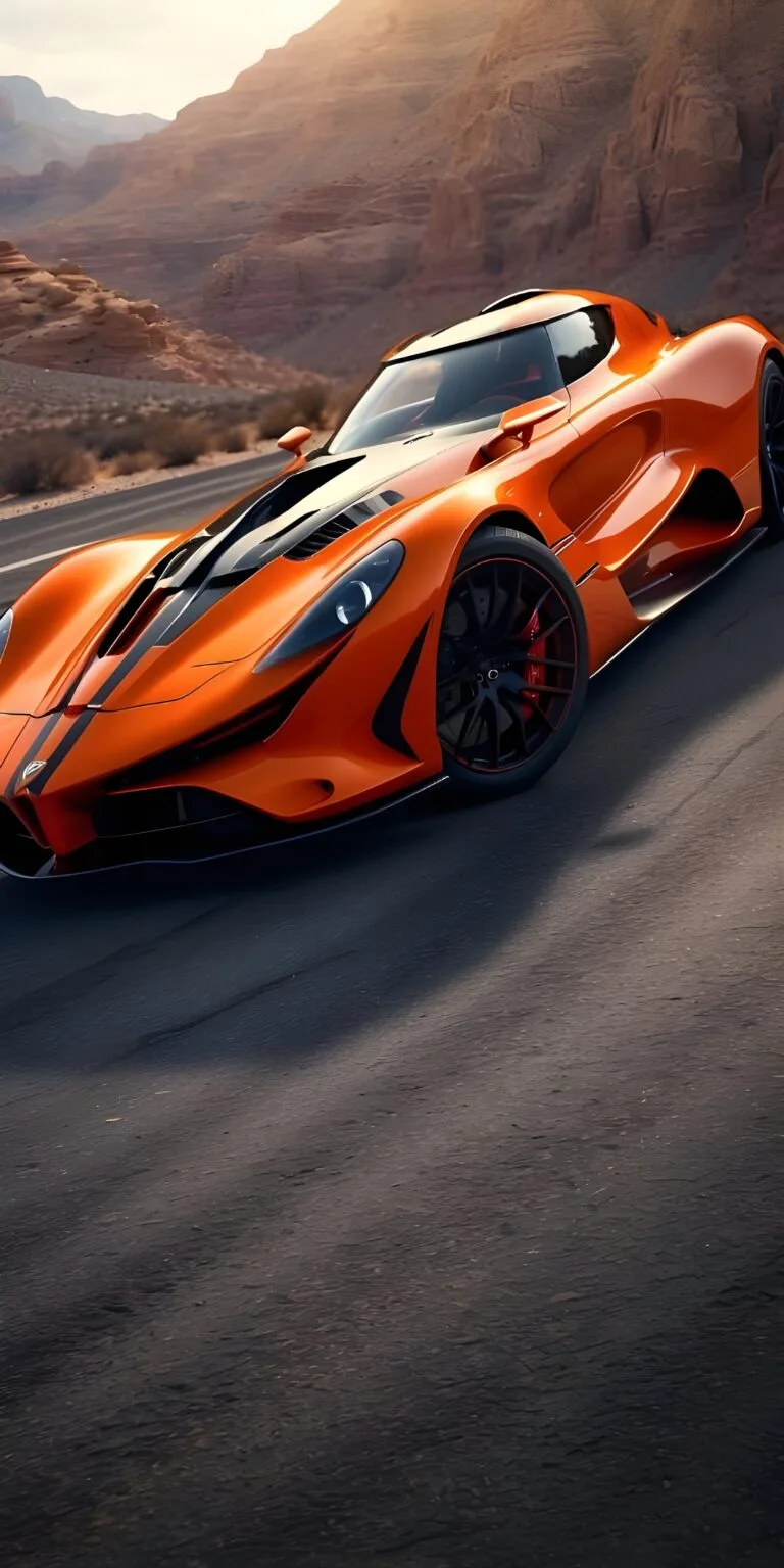 Orange Supercar Wallpaper HD Background