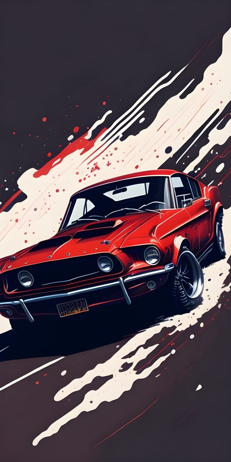 Red Car Minimalist Wallpaper HD