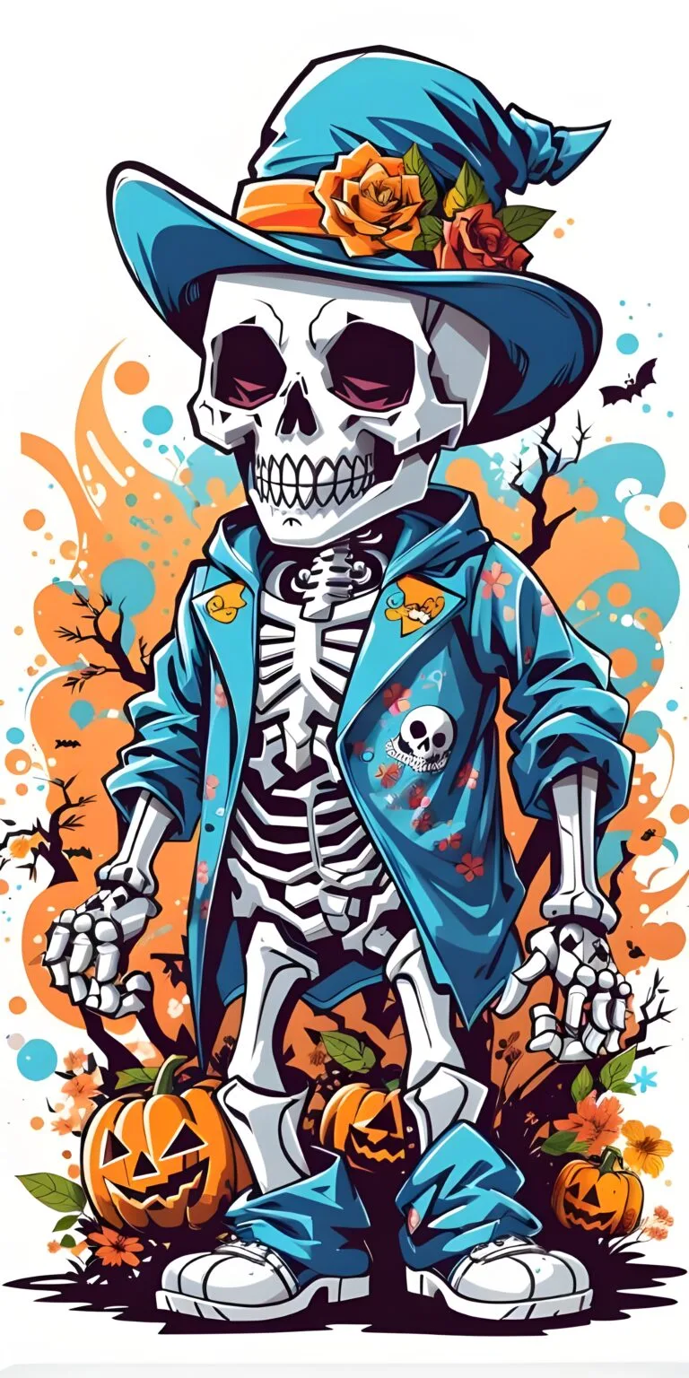 Skull, Vibrant, White Background, Dark