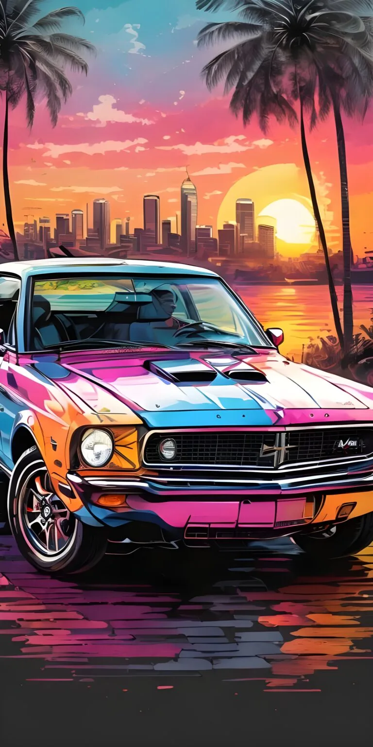 Vibrant Minimalist Car Wallpaper #52