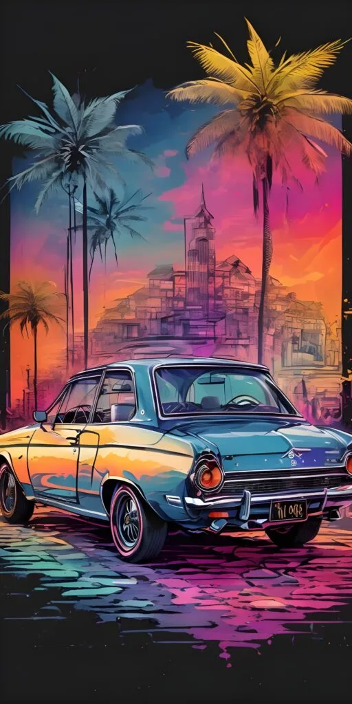 Vibrant Minimalist Car Wallpaper #53