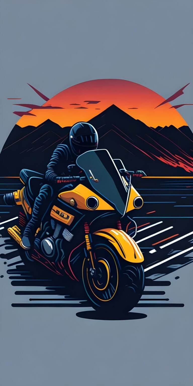 Yellow Bike Wallpaper Minimalist, Motorbike