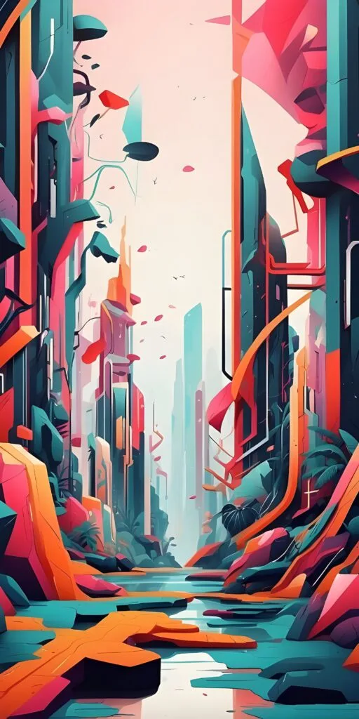 3D Abstract Geometric Phone Wallpaper HD, Colorful