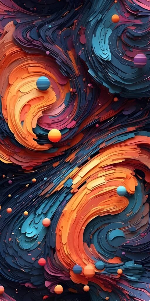 3D Vibrant Abstract Geometric Phone Wallpaper