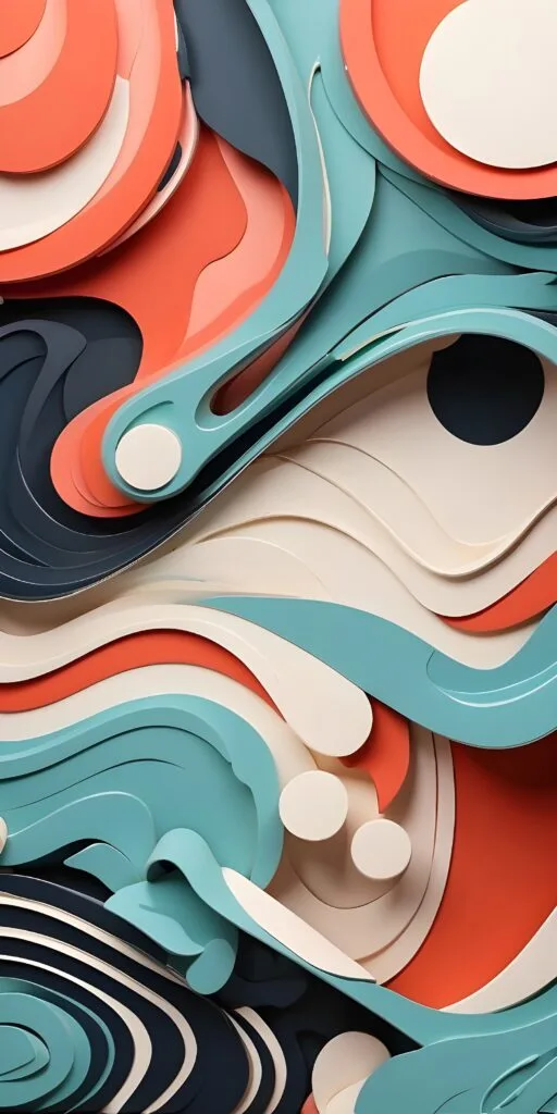 Abstract Paint Phone Wallpaper, White, Blue